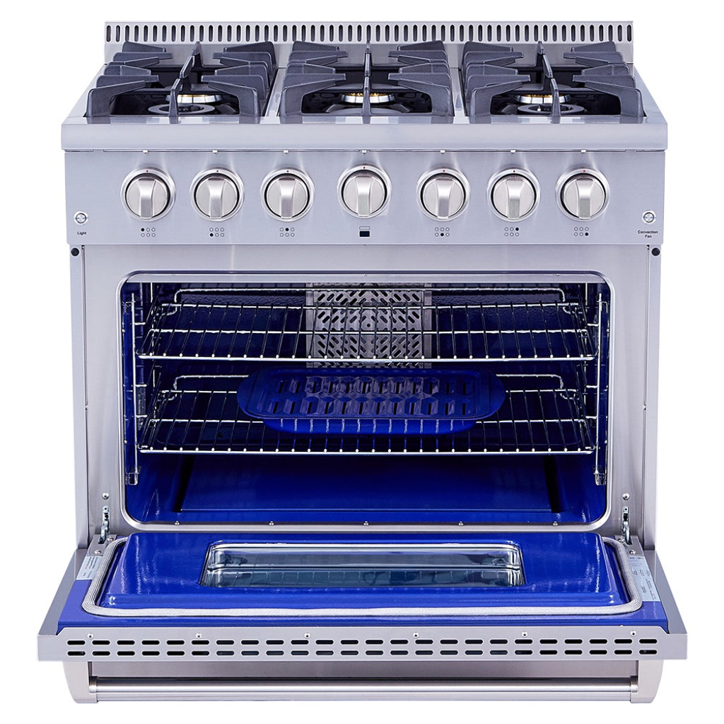 HRD3606U - 36 Inch Professional Dual Fuel Gas Range in Stainless Steel