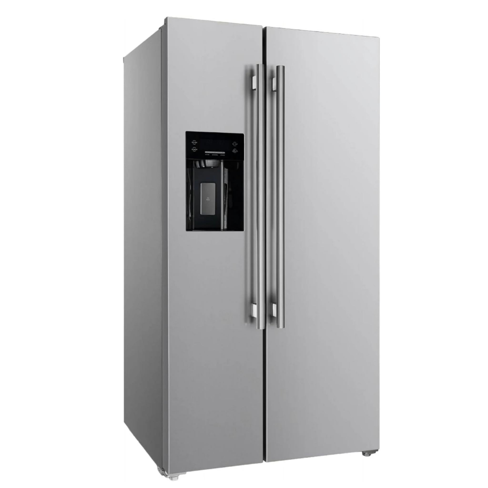 MoTak 36-Inch Side-by-Side Stainless Steel Refrigerator, 20 cu.ft, ENERGY STAR Certified